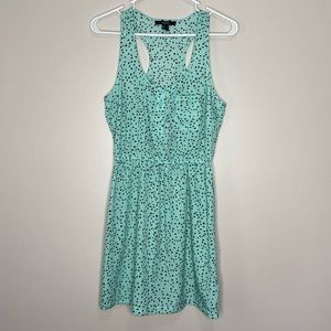 Forever 21 Mint green blue Dress triangle print black SZ Small